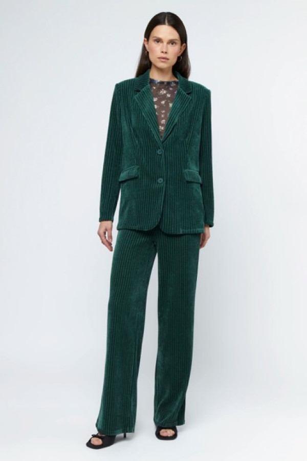 VELVET CORDUROY BLAZER AND TROUSERS GREEN 